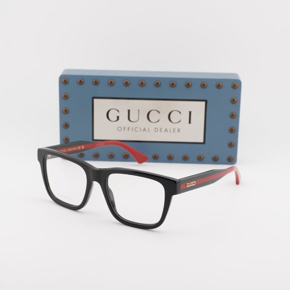 Gucci GG1870O 005 Square Eyeglasses 56mm - Black/Green/Red - Picture 8 of 12